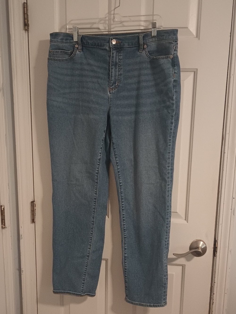 Lands' End Straight Leg Jeans - Light Blue